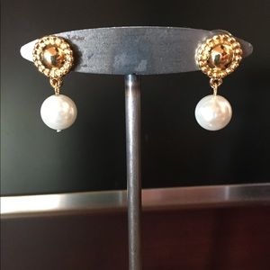Gold and Pearl Earrings - Handmade
